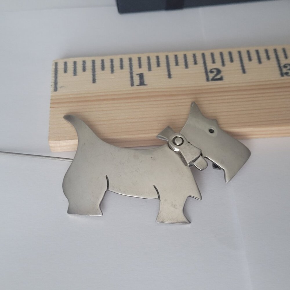 Scottie Terrier Dog Vintage Pin Sterling Silver Taxco Dog Lover Brooch - Picture 5 of 15